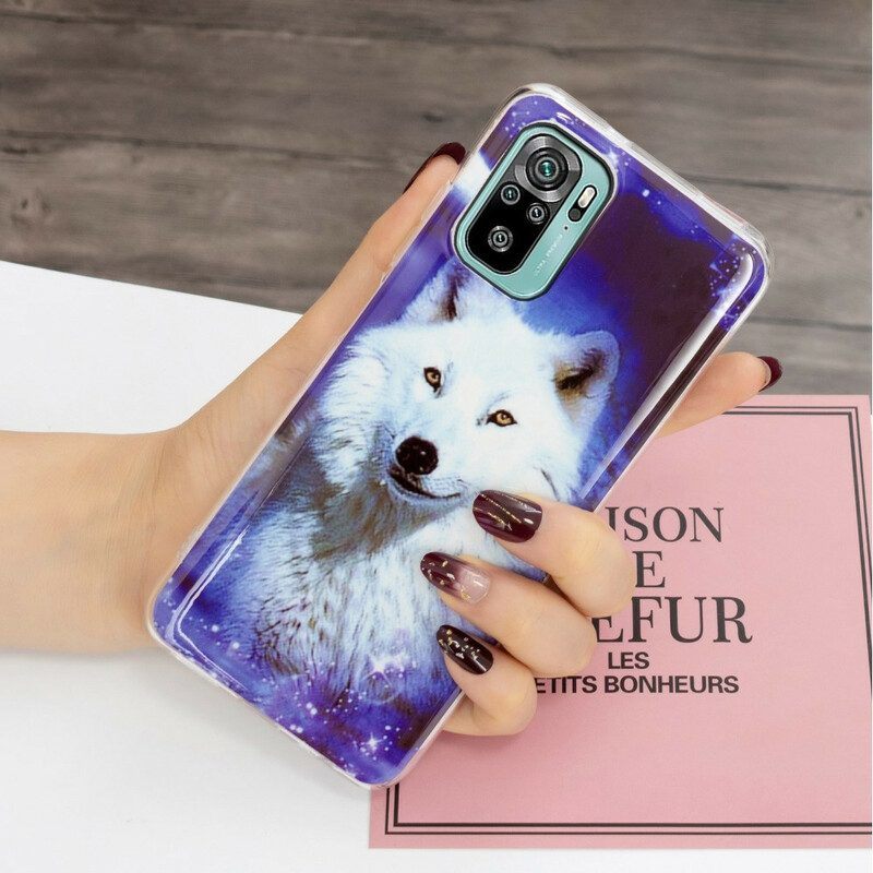 Hoesje voor Xiaomi Redmi Note 10 / 10S Fluorescerende Wolf-serie