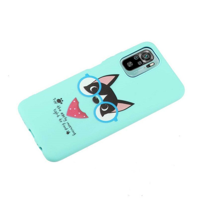 Hoesje voor Xiaomi Redmi Note 10 / 10S Hond Met Lanyard Kiss