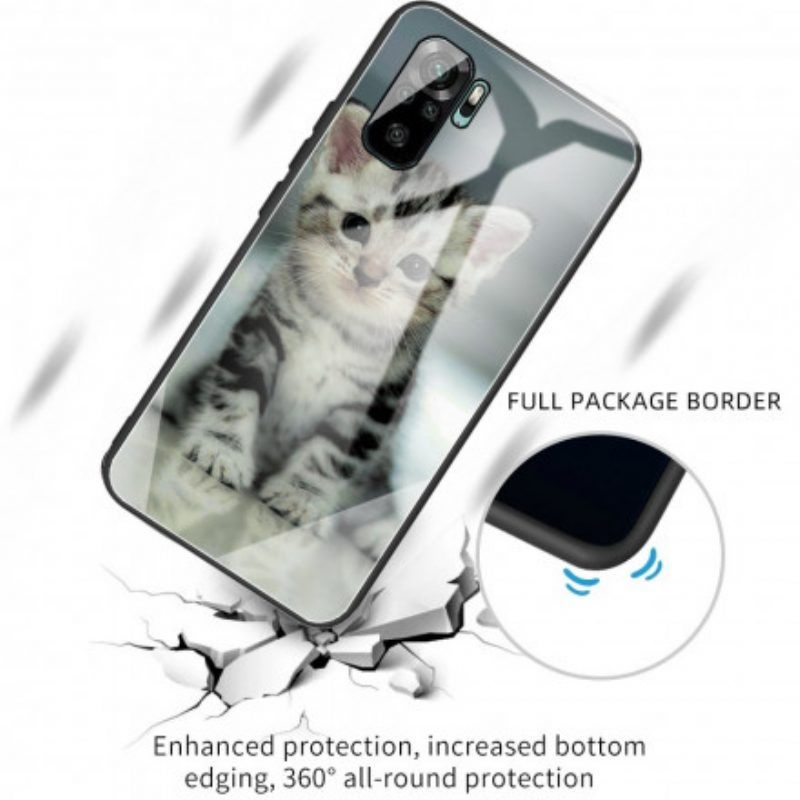 Hoesje voor Xiaomi Redmi Note 10 / 10S Kitten Gehard Glas