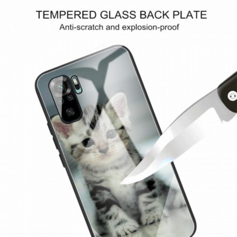 Hoesje voor Xiaomi Redmi Note 10 / 10S Kitten Gehard Glas