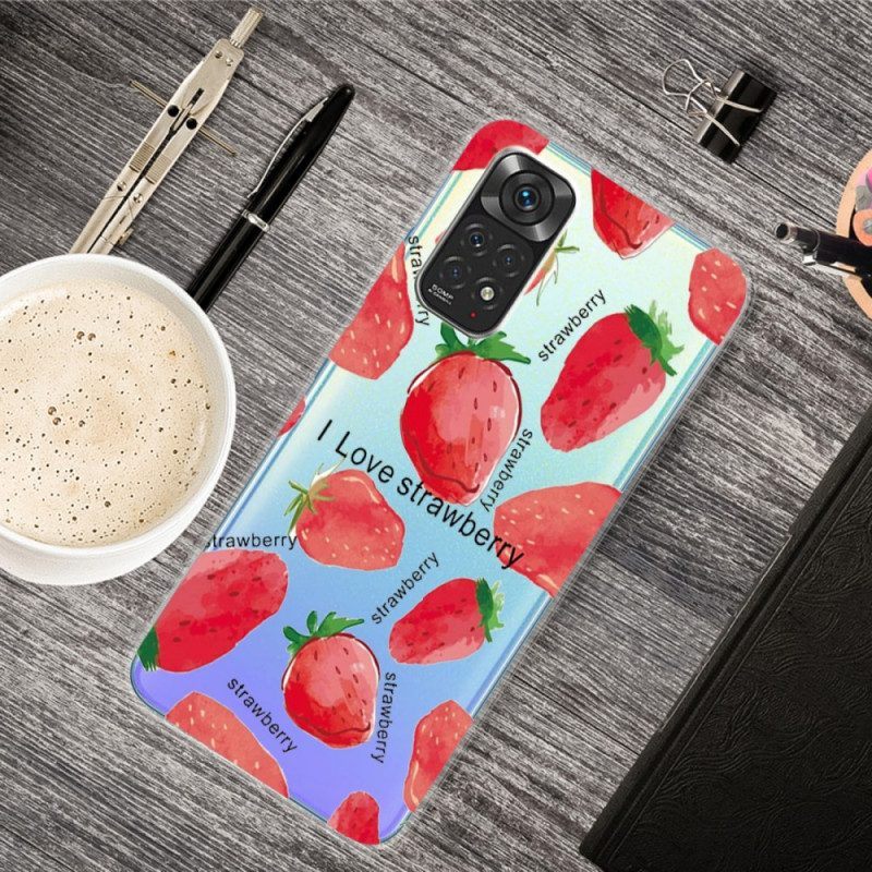 Hoesje voor Xiaomi Redmi Note 11 / 11S Aardbeien / Ik Hou Van Aardbei