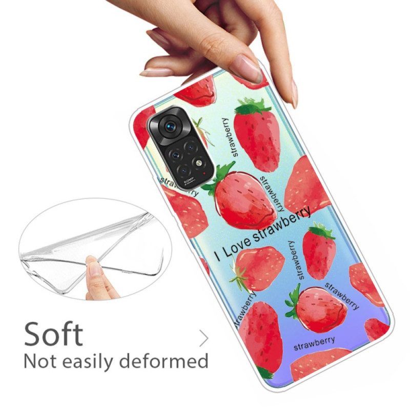 Hoesje voor Xiaomi Redmi Note 11 / 11S Aardbeien / Ik Hou Van Aardbei