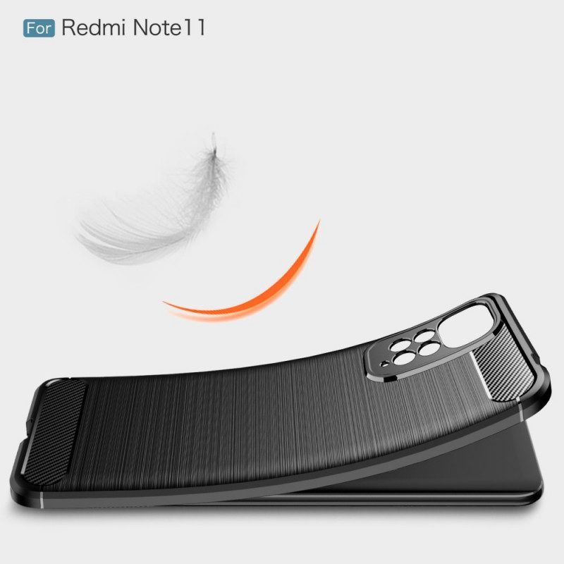 Hoesje voor Xiaomi Redmi Note 11 / 11S Geborstelde Koolstofvezel