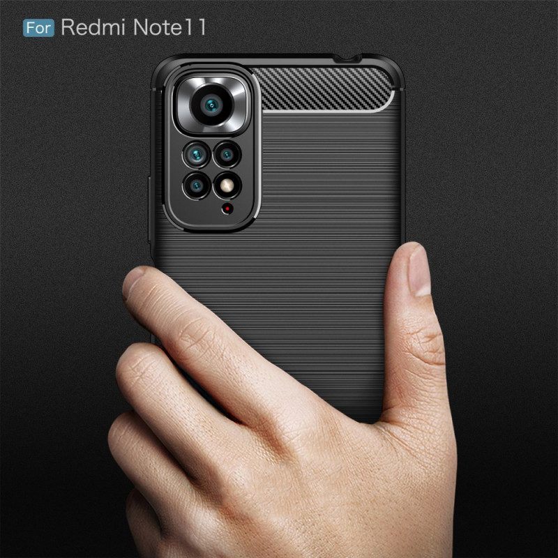 Hoesje voor Xiaomi Redmi Note 11 / 11S Geborstelde Koolstofvezel