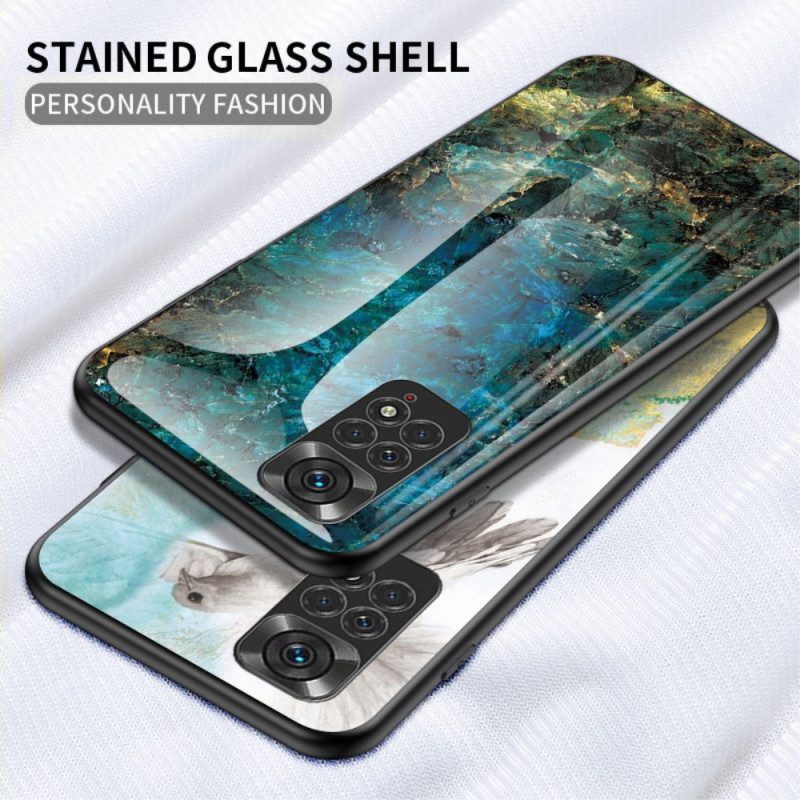 Hoesje voor Xiaomi Redmi Note 11 / 11S Marmeren Kleuren Gehard Glas