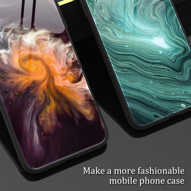 Hoesje voor Xiaomi Redmi Note 12 Pro Plus Marmeren Kleuren Gehard Glas