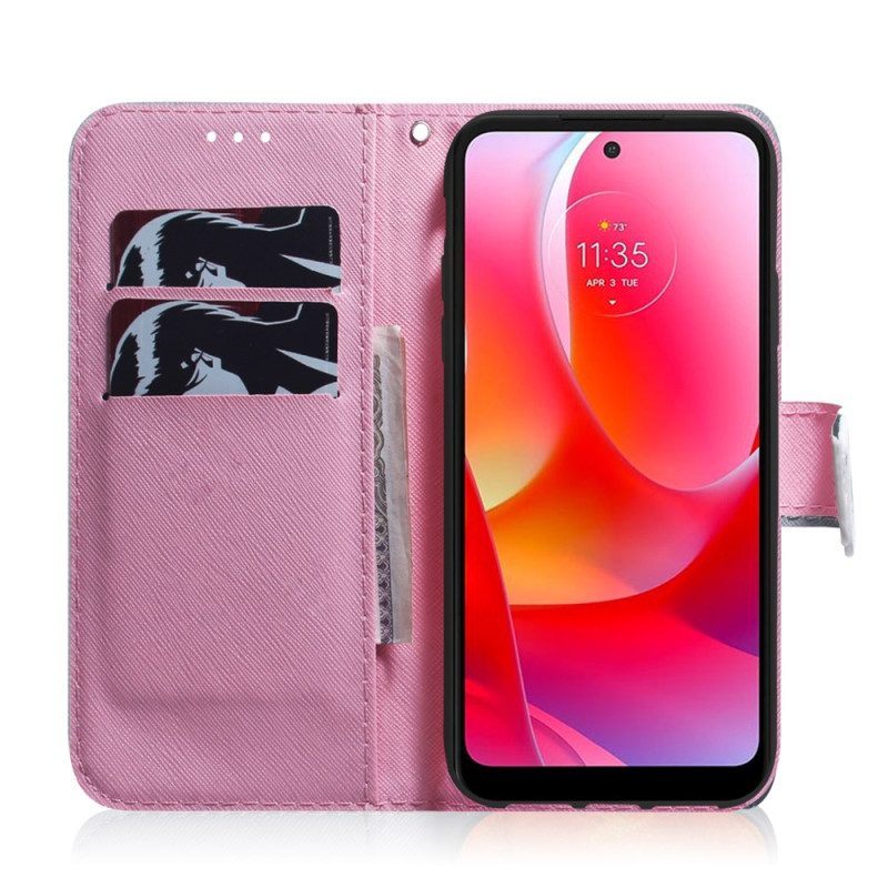 Leren Hoesje voor Google Pixel 7 Roze Bloem