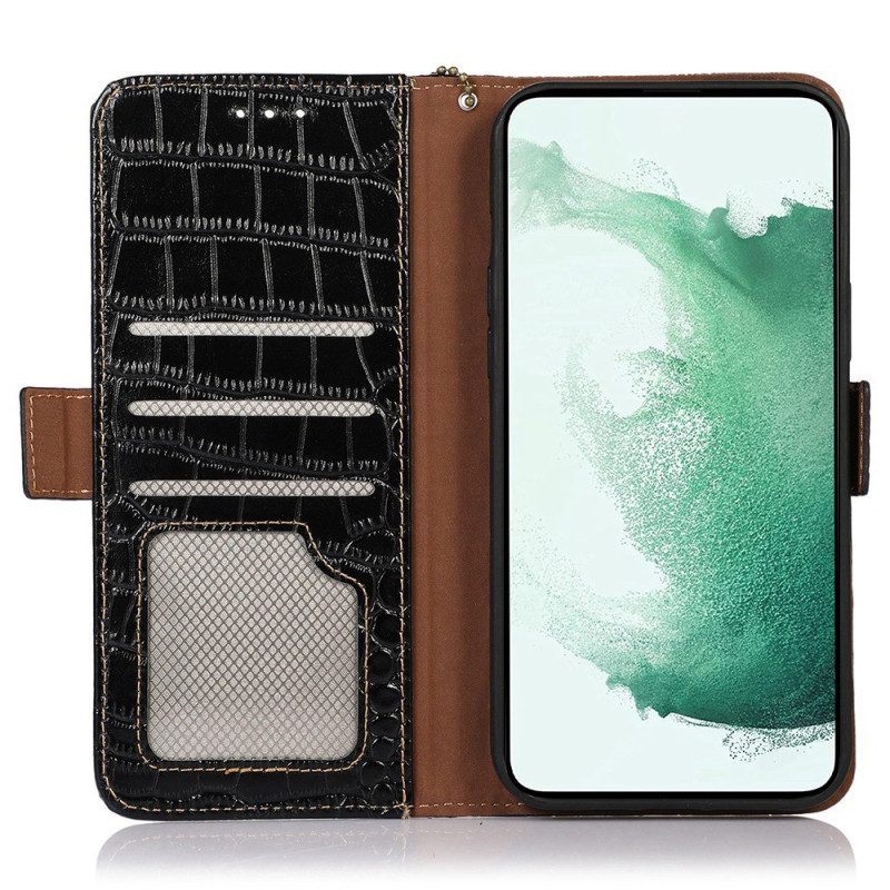 Leren Hoesje voor Huawei Mate 50 Pro Rfid In Krokodilstijl