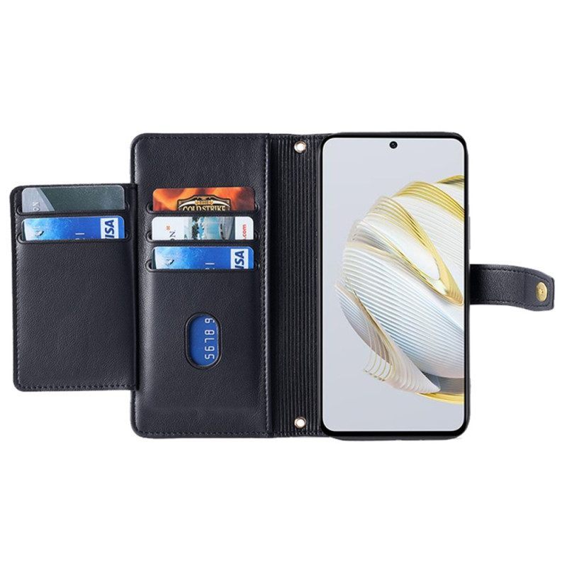 Leren Hoesje voor Huawei P60 Pro Lanyard En Schouderband