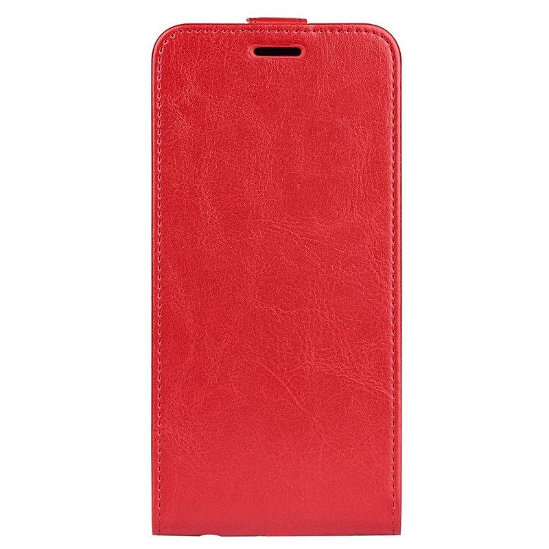 Leren Hoesje voor iPhone 14 Plus Folio-hoesje Retro Verticale Klep