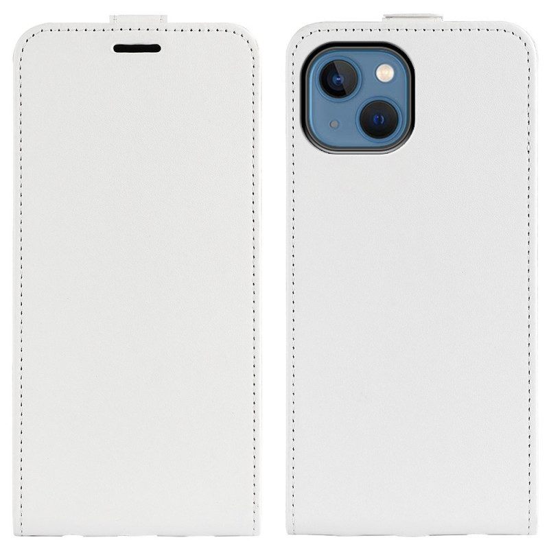 Leren Hoesje voor iPhone 14 Plus Folio-hoesje Retro Verticale Klep