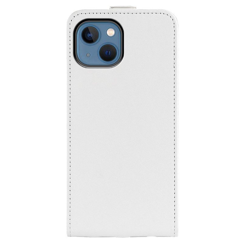 Leren Hoesje voor iPhone 14 Plus Folio-hoesje Retro Verticale Klep