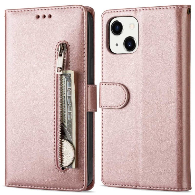 Leren Hoesje voor iPhone 14 Plus Portemonnee Met Lanyard