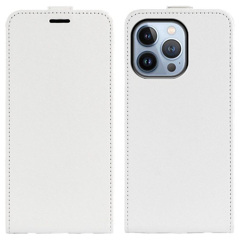 Leren Hoesje voor iPhone 14 Pro Max Folio-hoesje Verticale Flap Leer Effect