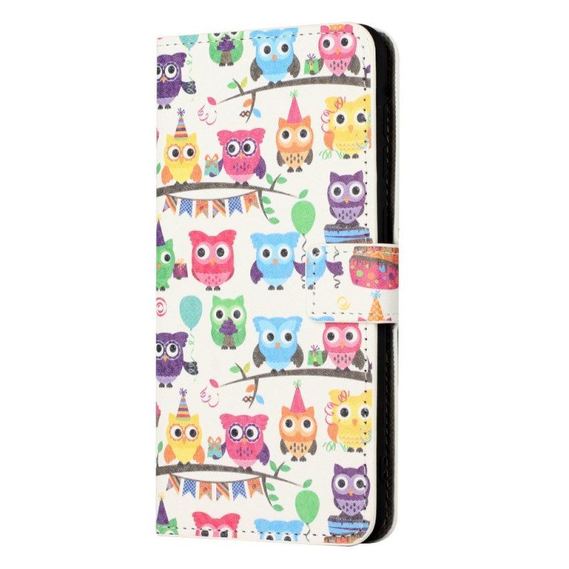 Leren Hoesje voor iPhone 14 Uil Stam