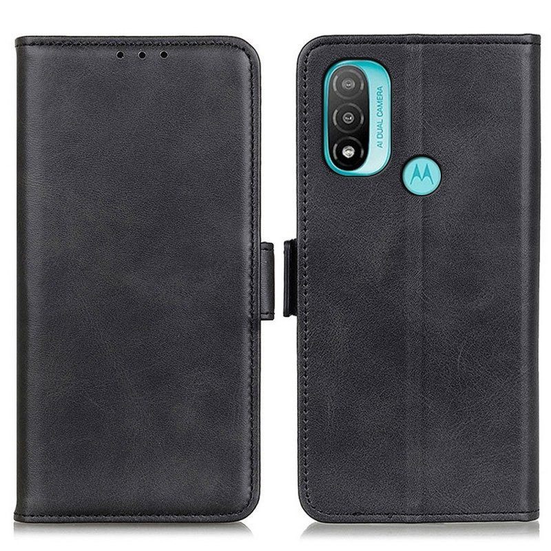 Leren Hoesje voor Moto E40 / E30 / E20 Dubbele Sluiting