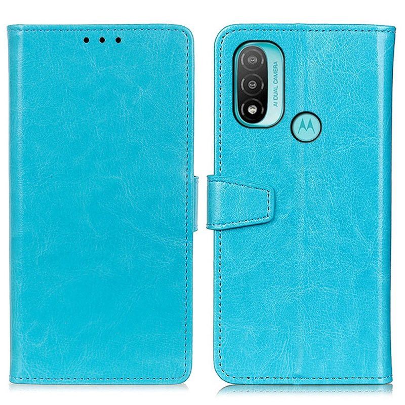 Leren Hoesje voor Moto E40 / E30 / E20 Eenvoudig Glanzend Leereffect