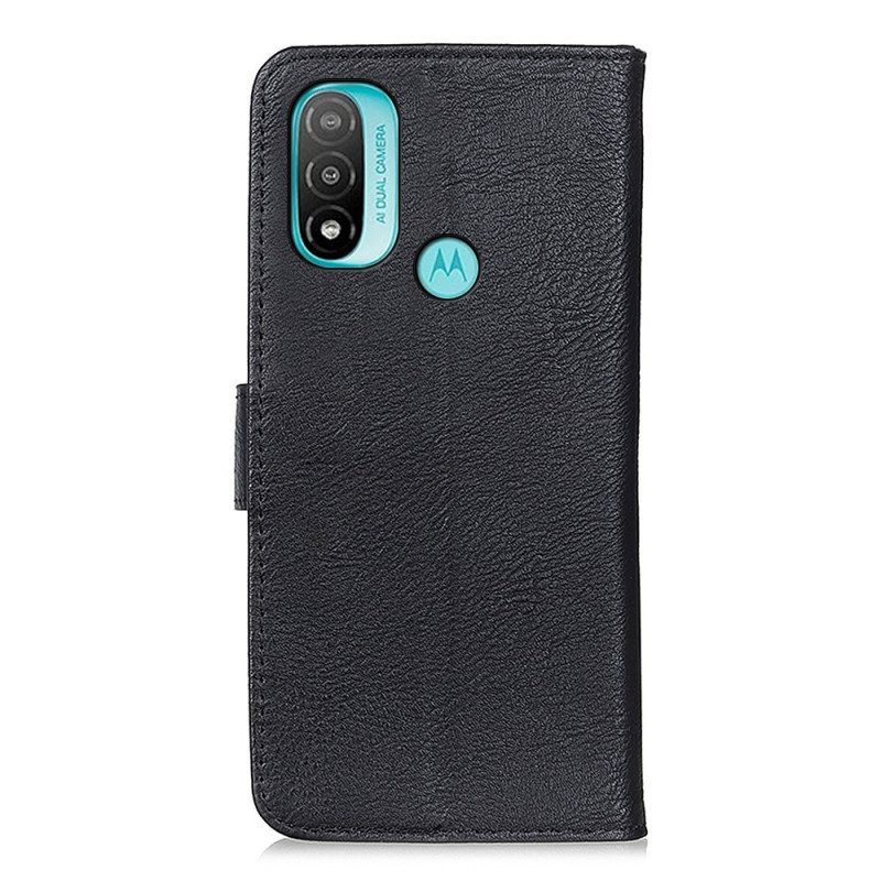 Leren Hoesje voor Moto E40 / E30 / E20 Imitatieleer Khazneh