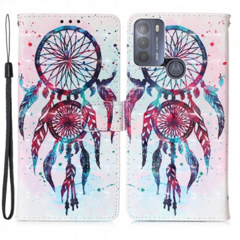 Leren Hoesje voor Moto G50 Aquarel Dromenvanger