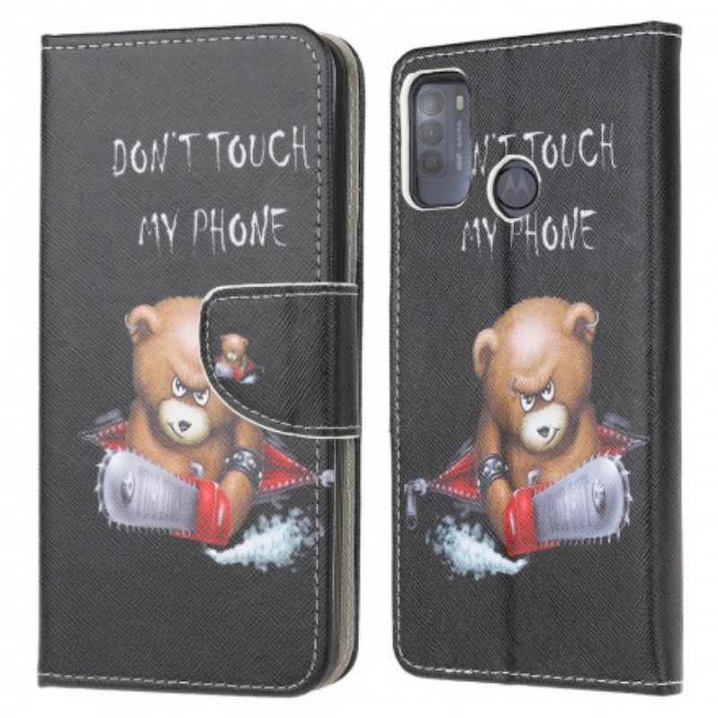 Leren Hoesje voor Moto G50 Gevaarlijke Beer