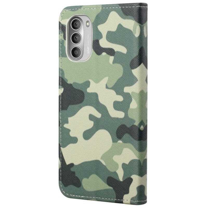 Leren Hoesje voor Moto G51 5G Militaire Camouflage