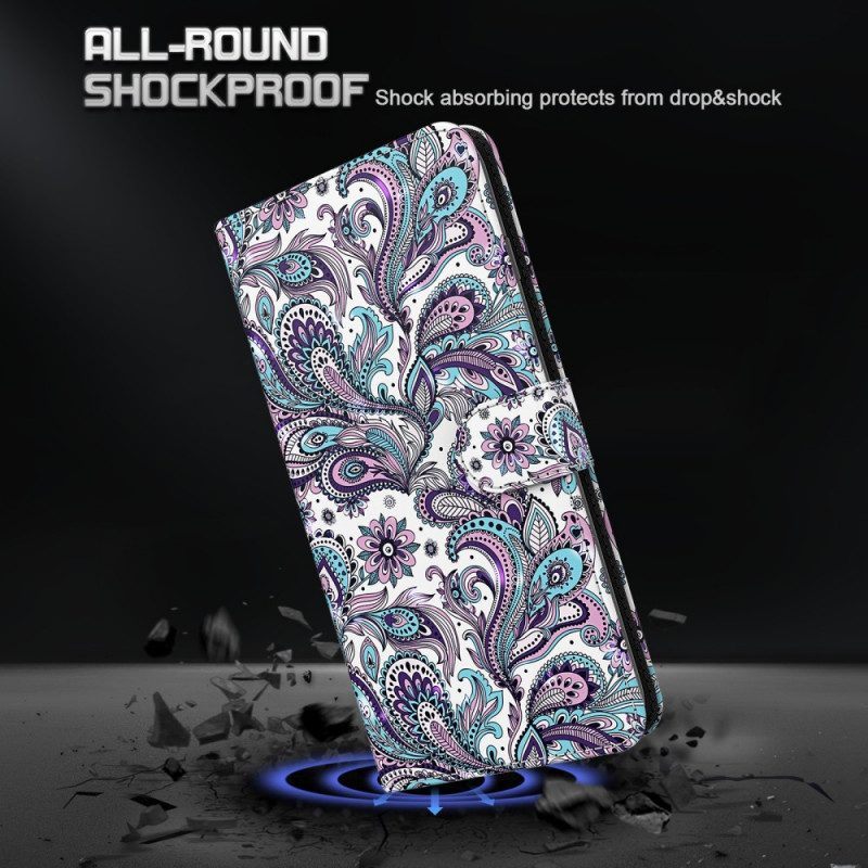 Leren Hoesje voor Moto G51 5G Paisley