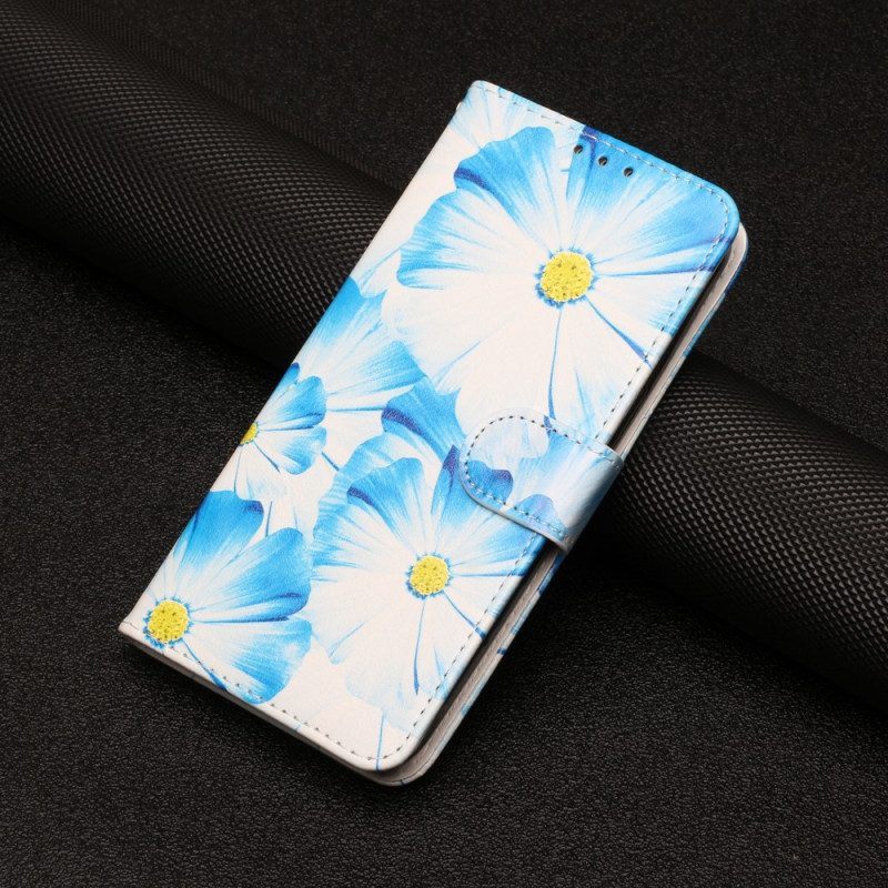 Leren Hoesje voor Moto G73 5G Intense Bloemen