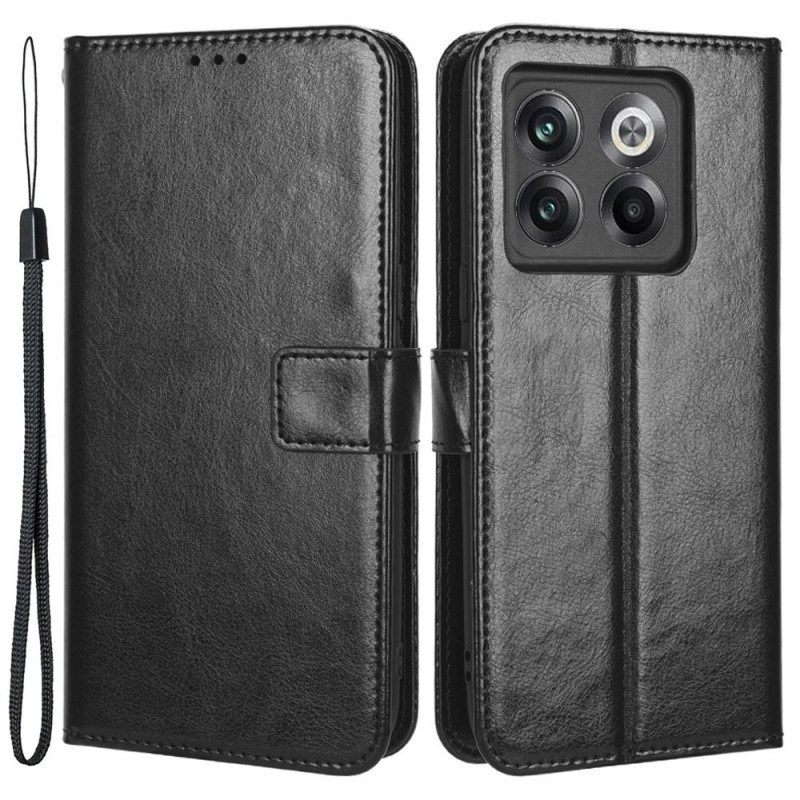 Leren Hoesje voor OnePlus 10T 5G Met Ketting Faux Leather Flashy Met Riem