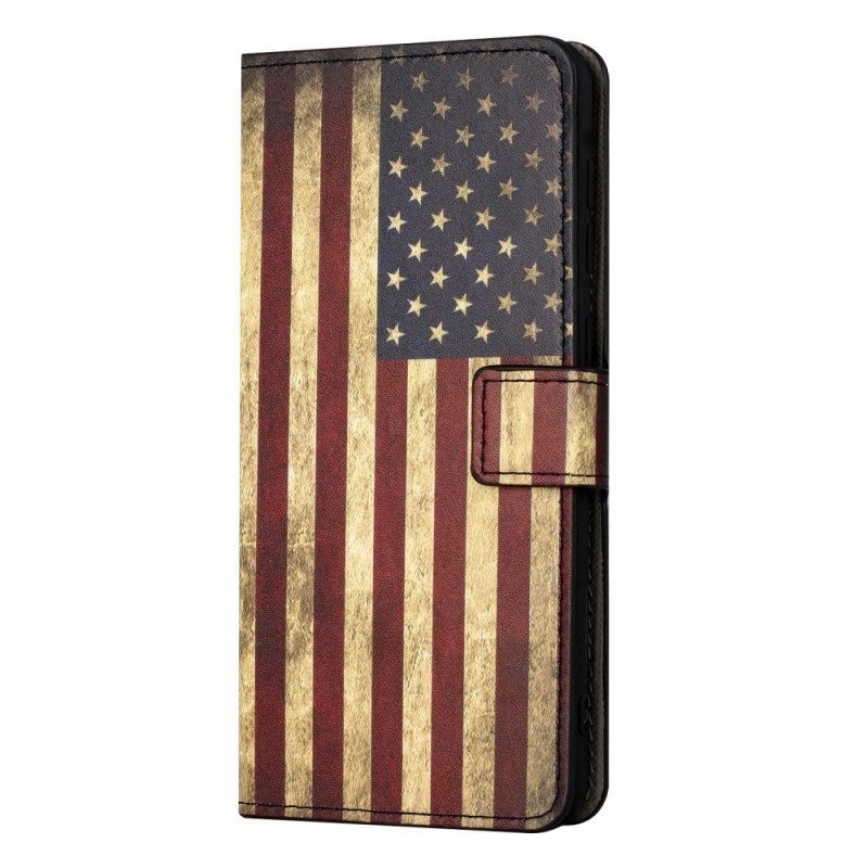 Leren Hoesje voor OnePlus 10T 5G Vintage Amerikaanse Vlag