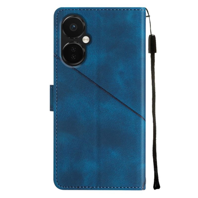 Leren Hoesje voor OnePlus Nord CE 3 Lite 5G Met Ketting Jaren 70-stijl Met Bandjes