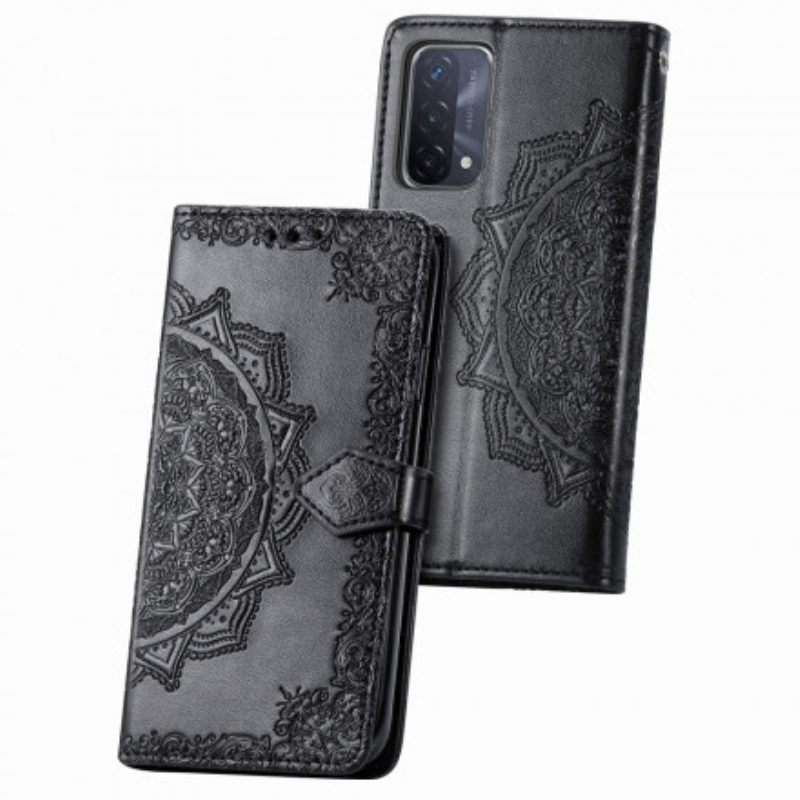 Leren Hoesje voor Oppo A54 5G / A74 5G Mandala Middeleeuwen