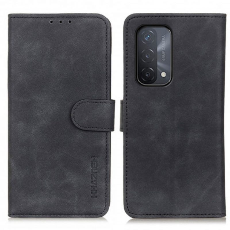 Leren Hoesje voor Oppo A54 5G / A74 5G Vintage Mat Leereffect Khazneh