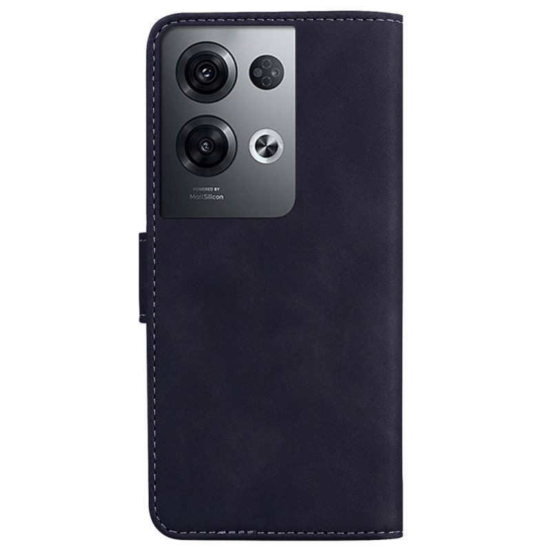 Leren Hoesje voor Oppo Reno 8 Pro Couture-leereffect