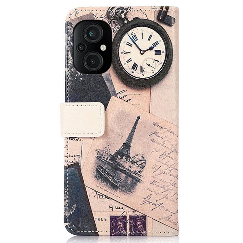 Leren Hoesje voor Poco M4 5G Eiffeltoren