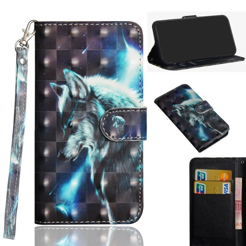 Leren Hoesje voor Realme C11 Majestueuze Wolf