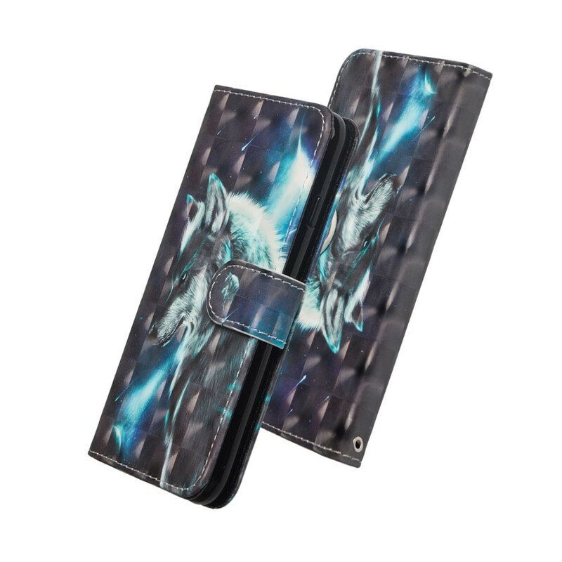 Leren Hoesje voor Realme C11 Majestueuze Wolf