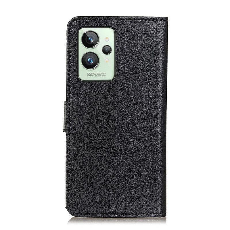 Leren Hoesje voor Realme GT2 Pro Traditionele Litchi-leerstijl