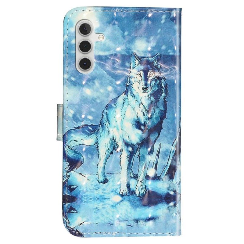 Leren Hoesje voor Samsung Galaxy A14 / A14 5G Panda Love Met Sleutelkoord