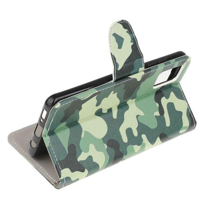 Leren Hoesje voor Samsung Galaxy A52 4G / A52 5G / A52s 5G Militaire Camouflage