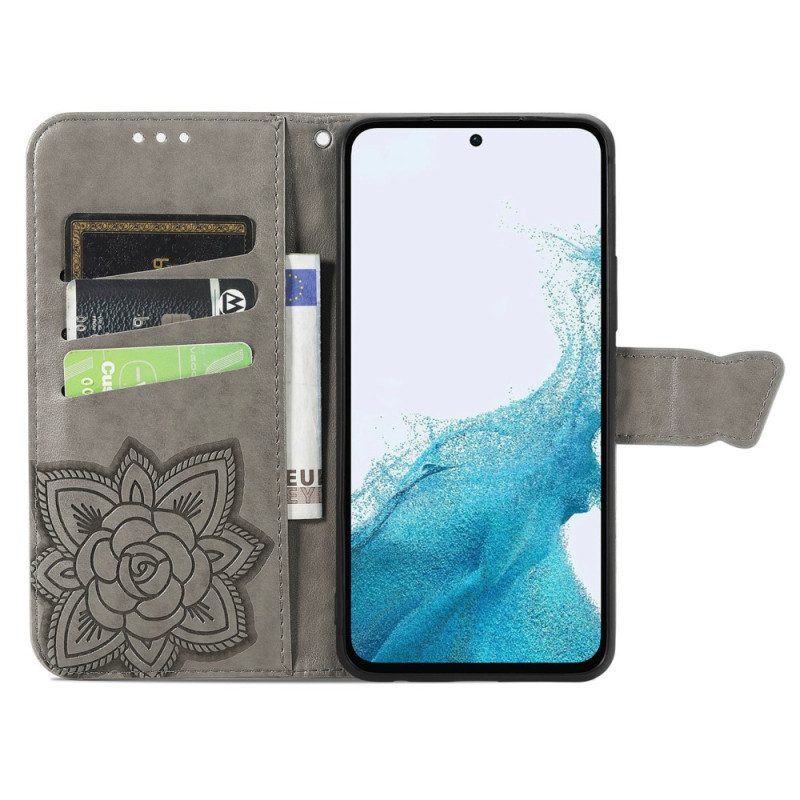 Leren Hoesje voor Samsung Galaxy A54 5G Barokke Vlinder