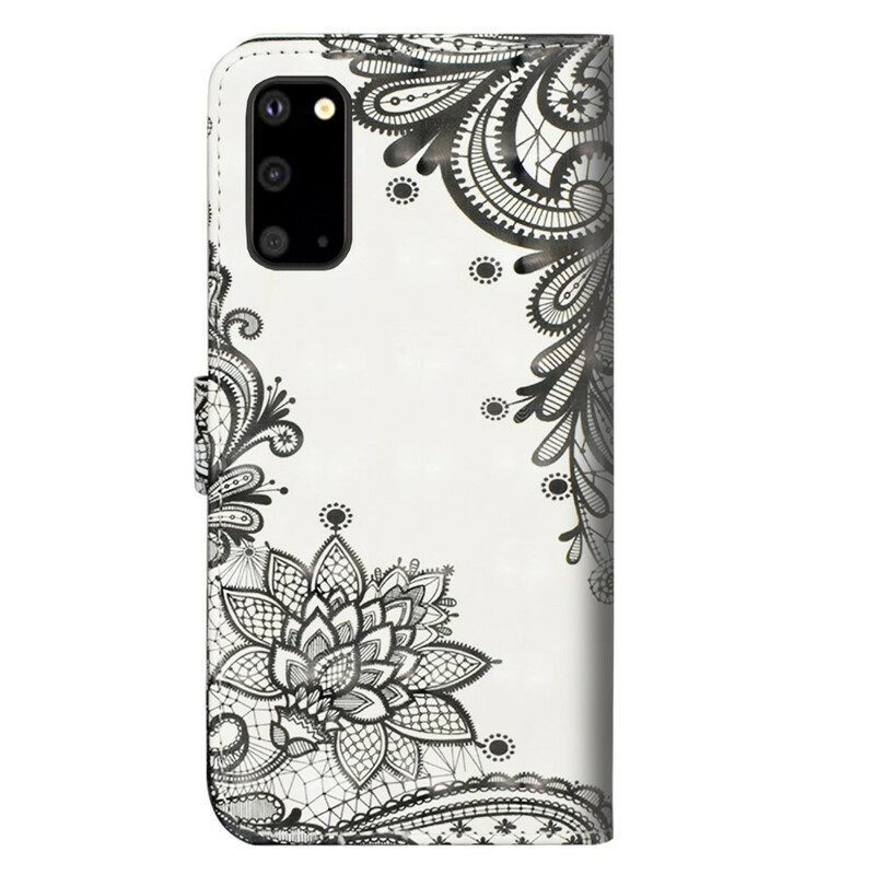 Leren Hoesje voor Samsung Galaxy S20 Plus / S20 Plus 5G Chique Kant