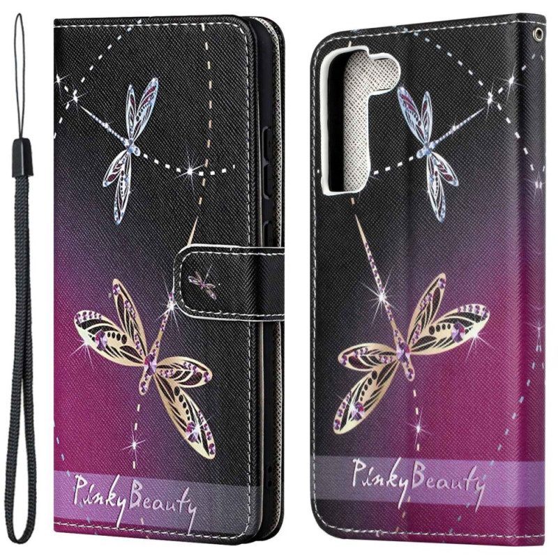 Leren Hoesje voor Samsung Galaxy S23 5G Libellen