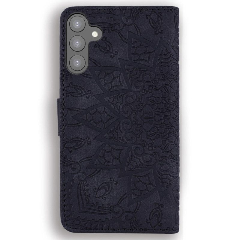 Leren Hoesje voor Samsung Galaxy S23 5G Met Ketting Stijlvolle Strappy Mandala