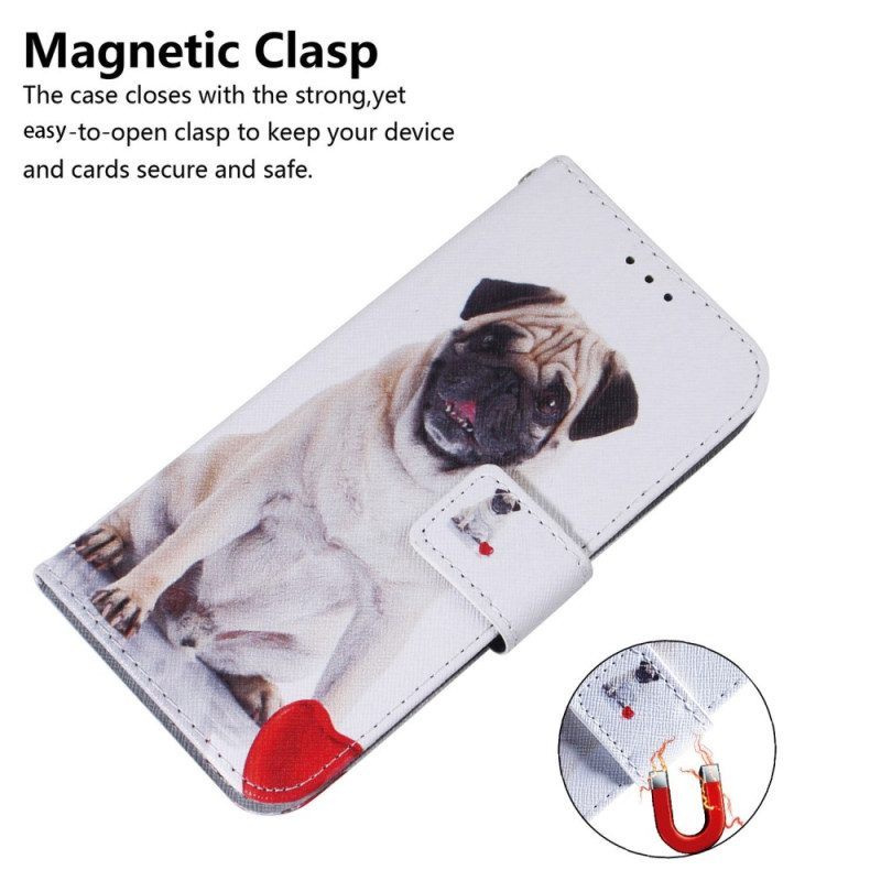 Leren Hoesje voor Samsung Galaxy S23 Plus 5G Mops Hond