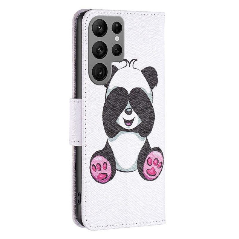 Leren Hoesje voor Samsung Galaxy S23 Ultra 5G Panda