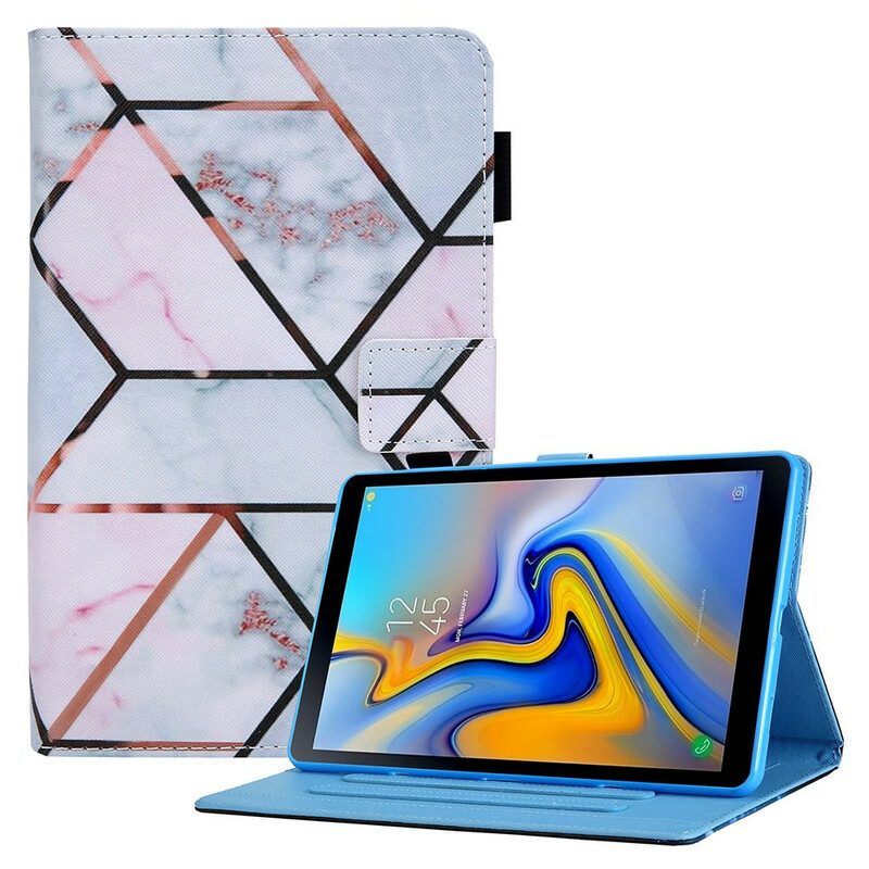 Leren Hoesje voor Samsung Galaxy Tab A7 Lite Geometrisch Marmer