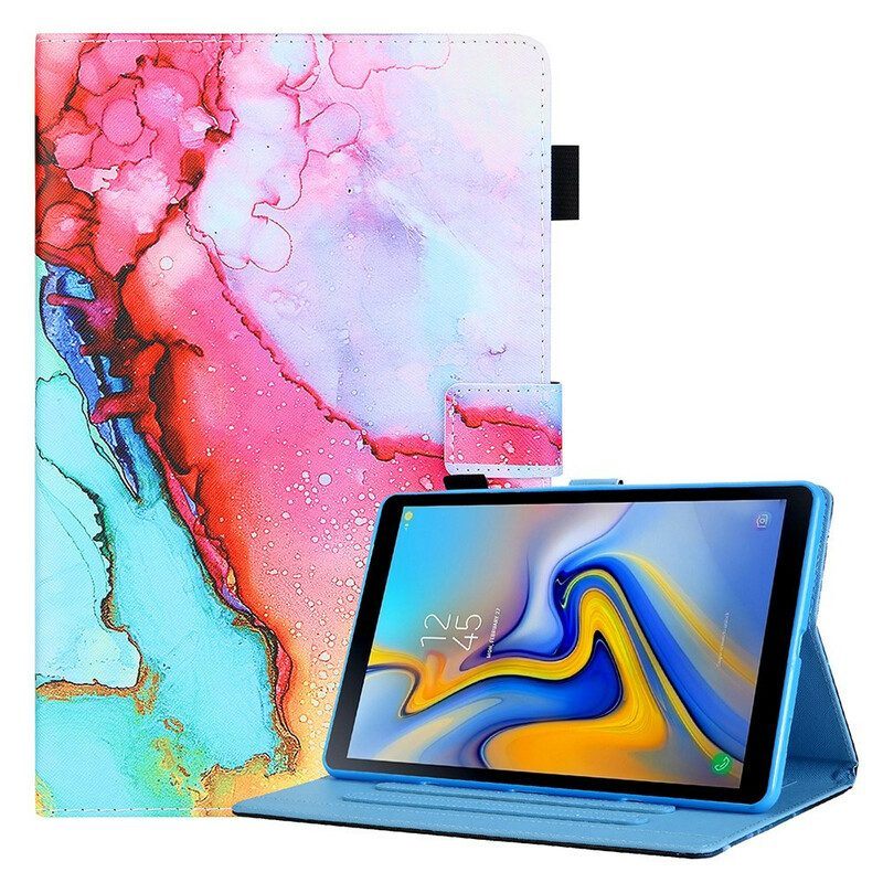 Leren Hoesje voor Samsung Galaxy Tab A7 Lite Marmeren Stijl