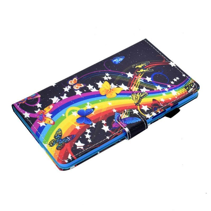 Leren Hoesje voor Samsung Galaxy Tab A7 Lite Regenboog Vlinders