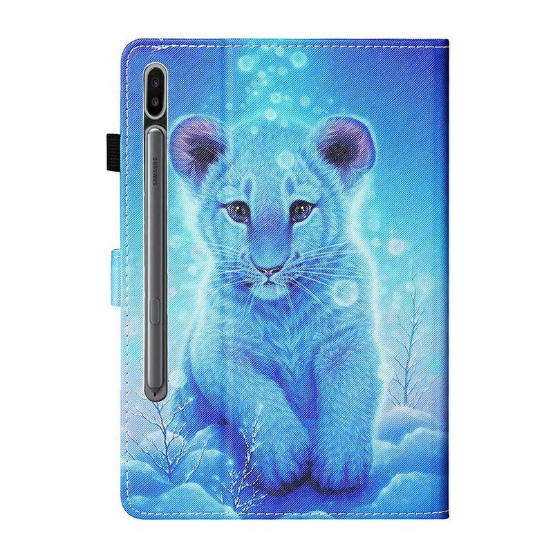 Leren Hoesje voor Samsung Galaxy Tab S8 / Tab S7 Baby Tijger