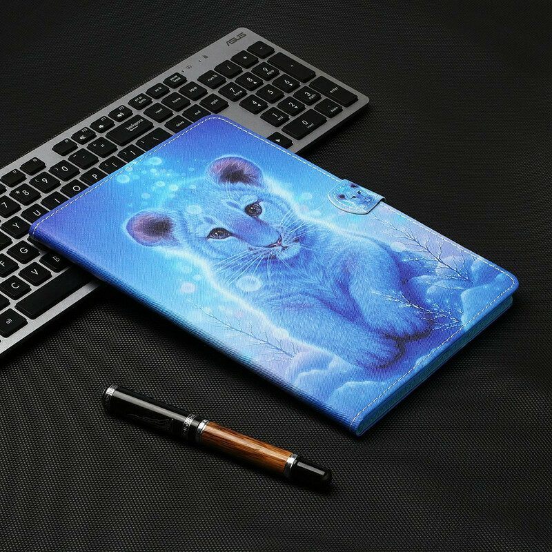 Leren Hoesje voor Samsung Galaxy Tab S8 / Tab S7 Baby Tijger